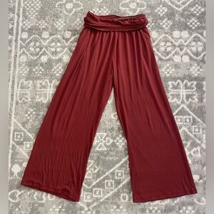 Imbodhi Sora Ribbed Wide Leg Pants Redwood Medium NWOT